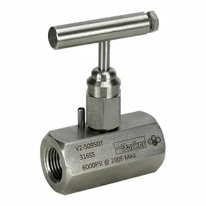 PARKER V2-509SDT Needle Valve, Straight Fitting, 316 Stainless Steel, 1/2 Inch Pipe Size, Fnpt X Fnpt | CT7HQC 803DZ3