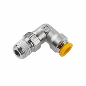 PARKER W169PLP-6M-4R Metric Metal Push-to-Connect Fitting, Nickel Plated Brass, Push-to-Connect x BSPT | CT7JLV 791CA9