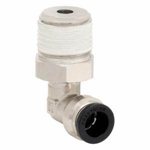 PARKER W169PW-6-8 Male Swivel Elbow, Nickel Plated Brass, Push-to-Connect x MNPTF, 3/8 Inch Size Tube OD | CT7KLG 56FP26