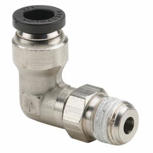 PARKER W169PW-8-4 Male Swivel Elbow, Nickel Plated Brass, Push-to-Connect x NPTF, 1/2 Inch Size Tube OD | CT7KLK 56FP27