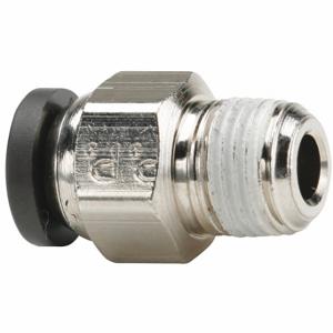 PARKER W68PW-6-6 Male Connector, Nickel Plated Brass, Push-to-Connect x MNPTF, 3/8 Inch Size Tube OD | CT7HKZ 56FP50
