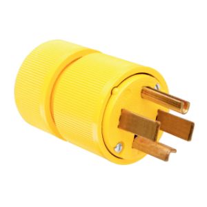 PASS AND SEYMOUR 1431 Gator Grip Plug, Yellow | CH4DFA
