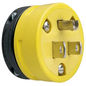 PASS AND SEYMOUR 1447 Straight Blade Plug, 15A, 125V, Yellow | CH3YYL