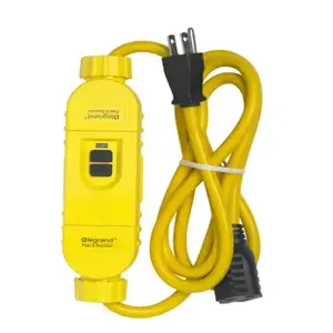 PASS AND SEYMOUR 1594-PC6M In Line GFCI Cord, 6 Feet Length Cord, 15A, 125V, Manual Reset | CH4EJB