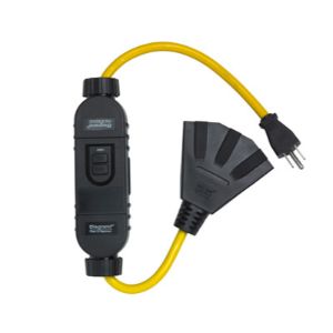 PASS AND SEYMOUR 1594-TC2A In Line Portable GFCI Cord, 2 Feet Length Tri Cord, 15A, 125V, Auto Reset | CH4EJE