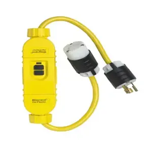 PASS AND SEYMOUR 1594-TL2M In Line Portable GFCI Cord, 2 Feet Length Cord Turnlok, 15A, 125V, Manual Reset | CH4EJF