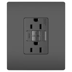 PASS AND SEYMOUR 1597-BK GFCI Receptacle, 15A, 125V | CH4JEK