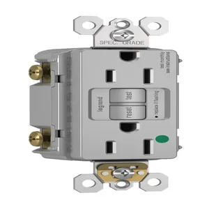 PASS AND SEYMOUR 1597-HGGRY GFCI Receptacle, Hospital Grade, 15A, 125V, Gray | CH4DYT