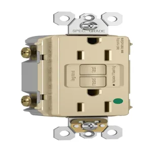 PASS AND SEYMOUR 1597-HGI GFCI Receptacle, Hospital Grade, 15A, 125V, Ivory | CH4DYU