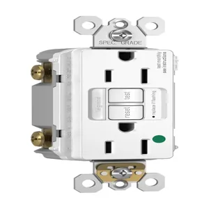 PASS AND SEYMOUR 1597-HGNTLTRW GFCI Receptacle, Hospital Grade, Tamper Resistant, 15A, White | CH4DZM