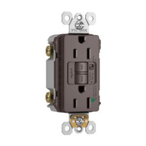 PASS AND SEYMOUR 1597-HGTRA GFCI Receptacle, Hospital Grade, Tamper Resistant, 15A, 125V, Brown | CH4DZF