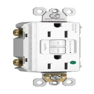 PASS AND SEYMOUR 1597-HGW GFCI Receptacle, Hospital Grade, 15A, 125V, White | CH4DYX