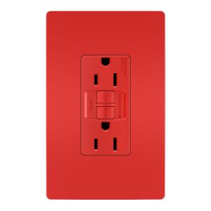 PASS AND SEYMOUR 1597-RED GFCI Receptacle, 15A, 125V | CH4JEH