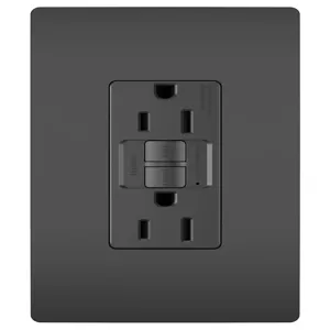 PASS AND SEYMOUR 1597-TRBK GFCI Receptacle, Tamper Resistant, 15A, 125V | CH4JEQ