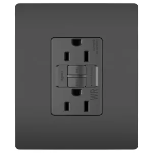 PASS AND SEYMOUR 1597-TRWRBK GFCI Receptacle, Weather Resistant, 15A, 125V | CH4JFH