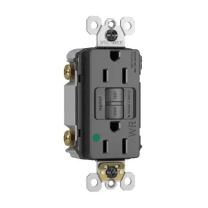 PASS AND SEYMOUR 1597HGTRWRBK GFCI Receptacle, Hospital Grade, Tamper Resistant, 15A | CH4DFJ