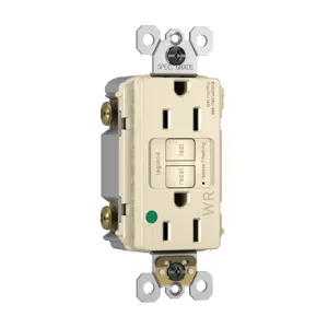 PASS AND SEYMOUR 1597HGTRWRLA GFCI Receptacle, Hospital Grade, Tamper Resistant, 15A | CH4DFM