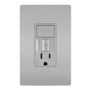 PASS AND SEYMOUR 1597SWTTRGRY GFCI Receptacle, Tamper Resistant, Single Pole Switch | CH4JCZ