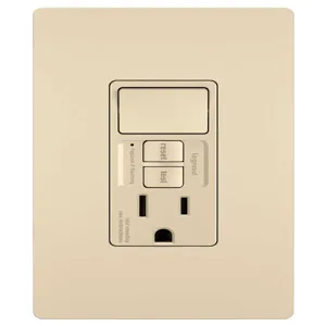 PASS AND SEYMOUR 1597SWTTRICCD4 GFCI Receptacle, Tamper Resistant, Single Pole Switch | CH4JDB