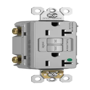 PASS AND SEYMOUR 2097-HGNAGRY GFCI Receptacle, Hospital Grade, 20A, 125V, Gray | CH4FAZ