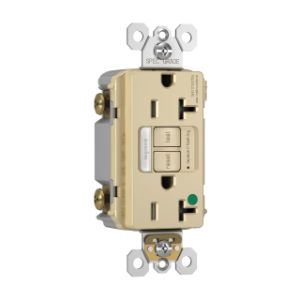 PASS AND SEYMOUR 2097-HGNTLTRI GFCI Receptacle, Hospital Grade, Tamper Resistant, 20A, 125V, Ivory | CH4DZP