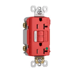 PASS AND SEYMOUR 2097-HGNTLTRRED GFCI Receptacle, Hospital Grade, Tamper Resistant, 20A, 125V, Red | CH4DZR