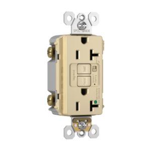 PASS AND SEYMOUR 2097-HGTRAI GFCI Receptacle, Hospital Grade, Tamper Resistant, 20A, 125V, Ivory | CH4DZH