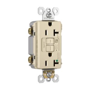 PASS AND SEYMOUR 2097-HGTRALA GFCI Receptacle, Hospital Grade, Tamper Resistant, 20A, 125V, Light Almond | CH4DZJ