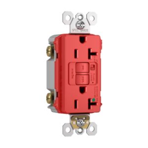 PASS AND SEYMOUR 2097-HGTRARED GFCI Receptacle, Hospital Grade, Tamper Resistant, 20A, 125V, Red | CH4DZK