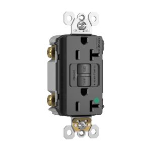 PASS AND SEYMOUR 2097-HGTRBK GFCI Receptacle, Hospital Grade, Tamper Resistant, 20A, 125V, Black | CH4EAH