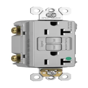 PASS AND SEYMOUR 2097-HGTRGRY GFCI Receptacle, Hospital Grade, Tamper Resistant, 20A, 125V, Gray | CH4EAK