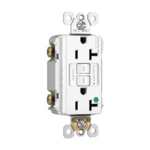 PASS AND SEYMOUR 2097-HGTRNAW GFCI Receptacle, Hospital Grade, Tamper Resistant, 20A, 125V, White | CH4FBH