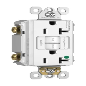 PASS AND SEYMOUR 2097-HGW GFCI Receptacle, Hospital Grade, 20A, White | CH4DZE