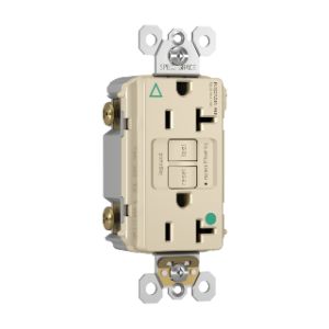 PASS AND SEYMOUR 2097-IGHGTRLA GFCI Receptacle, Hospital Grade, Tamper Resistant, Isolated Ground, 20A | CH4DZW