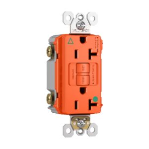 PASS AND SEYMOUR 2097-IGHGTRO GFCI Receptacle, Hospital Grade, Isolated Ground, 20A, 125V, Orange | CH4DZX