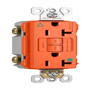 PASS AND SEYMOUR 2097-IGHGTRO GFCI Receptacle, Hospital Grade, Isolated Ground, 20A, 125V, Orange | CH4DZX