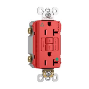 PASS AND SEYMOUR 2097-IGHGTRRED GFCI Receptacle, Hospital Grade, Isolated Ground, 20A, 125V, Red | CH4DZY