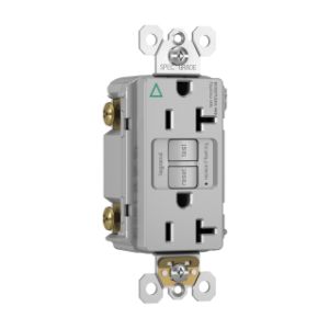 PASS AND SEYMOUR 2097-IGTRGRY GFCI Receptacle, Tamper Resistant, Isolated Ground, 20A, Gray | CH4KDJ