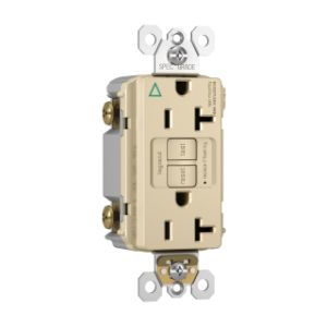 PASS AND SEYMOUR 2097-IGTRI GFCI Receptacle, Tamper Resistant, Isolated Ground, 20A, Ivory | CH4KDK