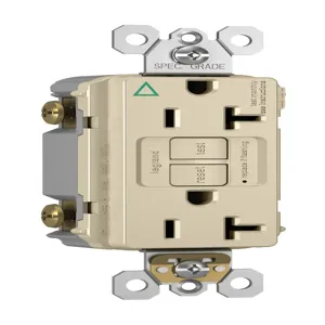 PASS AND SEYMOUR 2097-IGTRLA GFCI Receptacle, Tamper Resistant, Isolated Ground, 20A, Light Almond | CH4KDL