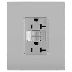 PASS AND SEYMOUR 2097-NTLTRGRY GFCI Receptacle, Tamper Resistant, with Night Light, 20A, 125V | CH4HZW