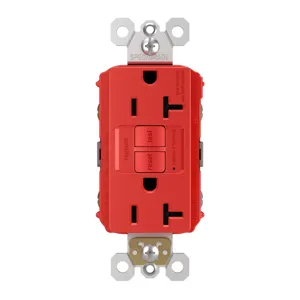 PASS AND SEYMOUR 2097-RED GFCI Receptacle, 20A, 125V | CH4JFQ