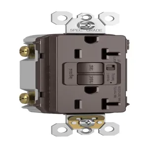 PASS AND SEYMOUR 2097-TRA GFCI Receptacle, Tamper Resistant, 20A, Brown | CH4KDA