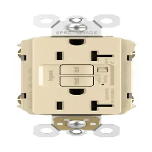 PASS AND SEYMOUR 2097-TRAI GFCI Receptacle, Tamper Resistant, 20A, Ivory | CH4KDB