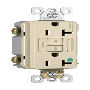 PASS AND SEYMOUR 2097HGTRLA GFCI Receptacle, Hospital Grade, Tamper Resistant, 20A, 125V, Light Almond | CH4EAM