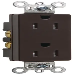 PASS AND SEYMOUR TR26242 Duplex Receptacle, 15A, 125V, Tamper Resistant, Brown | CH4MNL