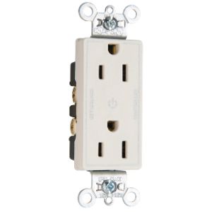 PASS AND SEYMOUR 26252-CDLA Duplex Receptacle, Dual Controlled Plug Load, 15A, Light Almond | CH4CGT