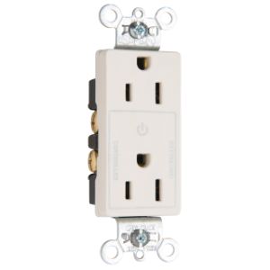 PASS AND SEYMOUR TR26262CHLA Heavy Duty Duplex Receptacle, Plug Load Controllable, 15A, Light Almond | CH4DLK