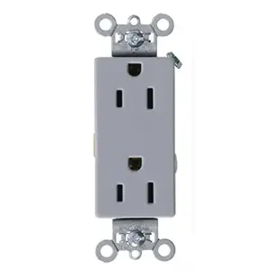 PASS AND SEYMOUR 26252-GRY Heavy Duty Duplex Receptacle, 15A, 125V, Gray | CH4DMD