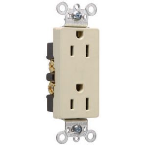 PASS AND SEYMOUR 26252-I Heavy Duty Duplex Receptacle, 15A, 125V, Ivory | CH4DME